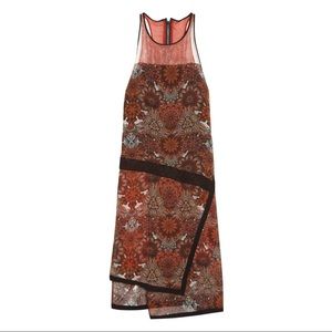 Helmut Lang Mandala Red Multiprint Chiffon Dress 6